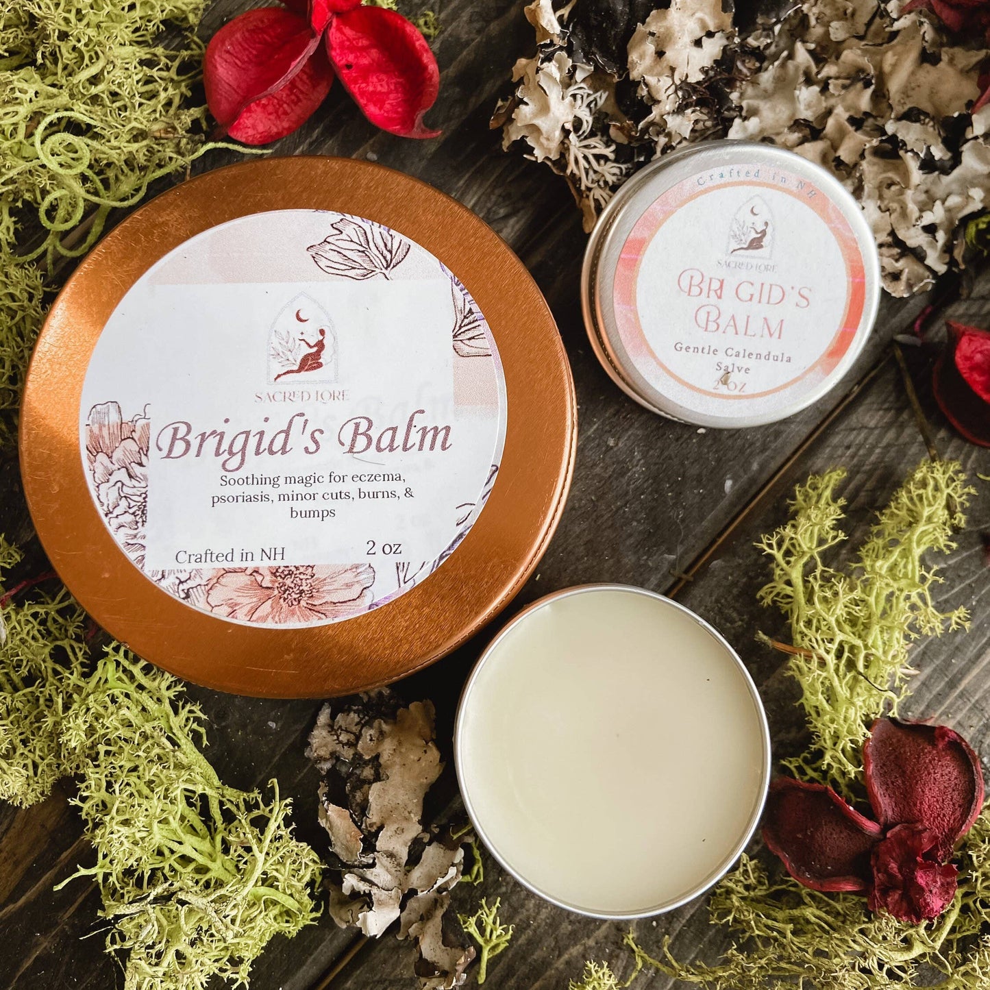 Sacred Lore - Witch's Flying Ointment, Astral Travel, Dream Magic (4 oz) & Brigid’s Balm, Gentle Calendula Salve (1 oz)