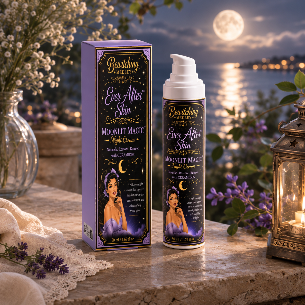 Moonlit Magic Night Cream moonlit outdoor editorial shot