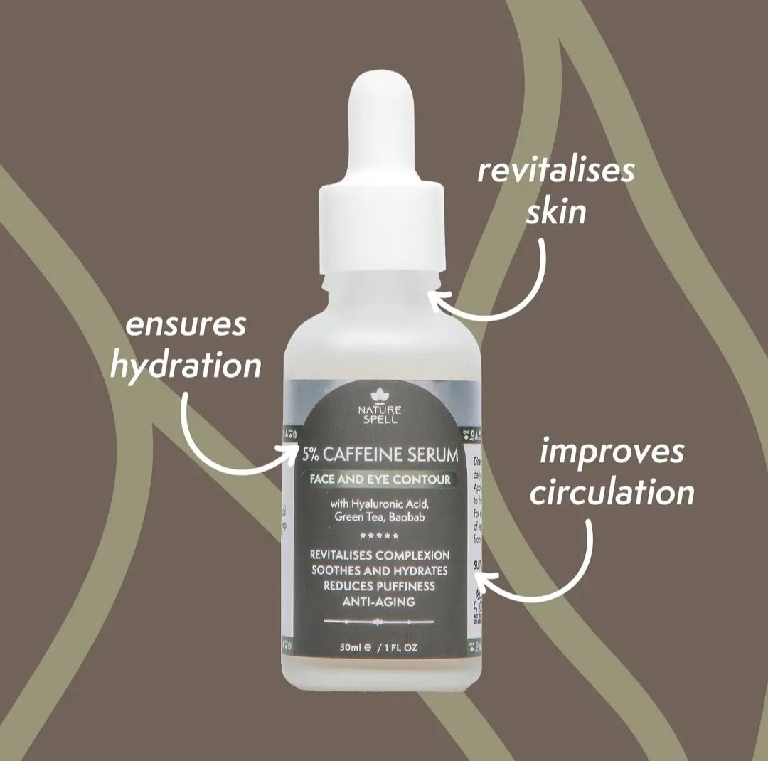 Nature Spell 5% Caffeine Serum - Face & Eye Contour - 1 fl oz