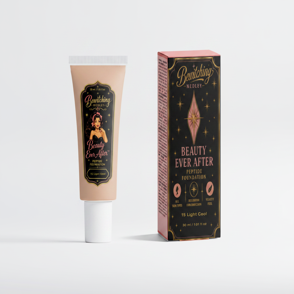 Beauty Ever After Foundation 15 Light Cool — Tube & Box Side by Side