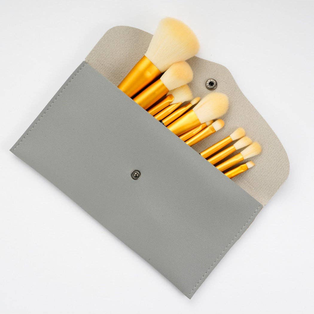 Navy with Gold Stars 12-Piece Makeup Brush Set