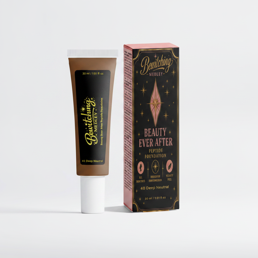 Beauty Ever After Peptide Foundation 40 Deep Neutral tube and box side by side