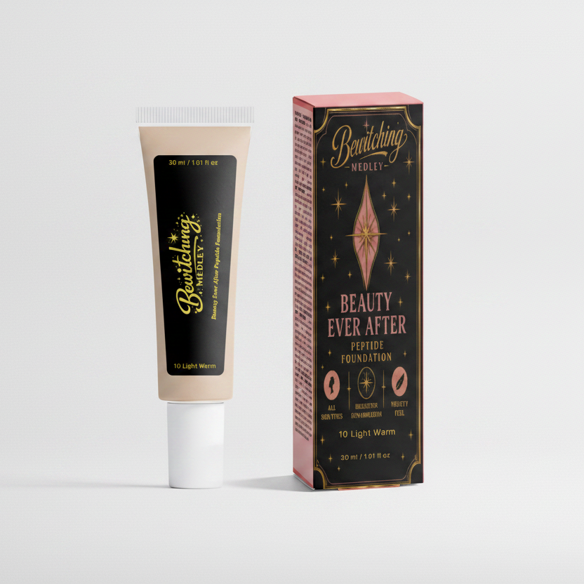 Beauty Ever After Peptide Foundation - 10 Light Warm Tube and Box