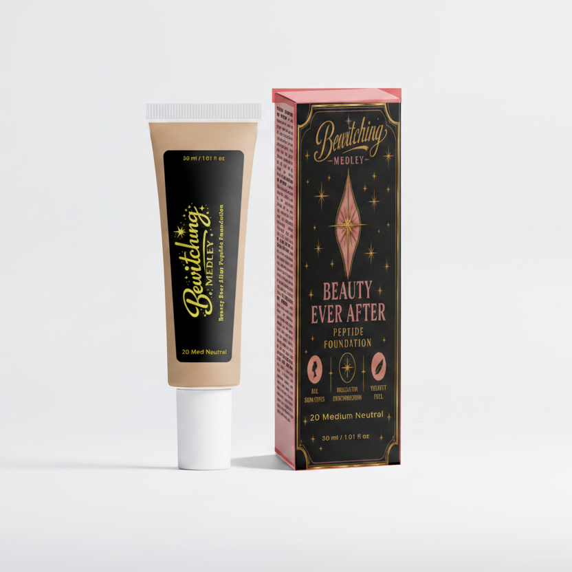 Beauty Ever After Peptide Foundation tube and box side by side